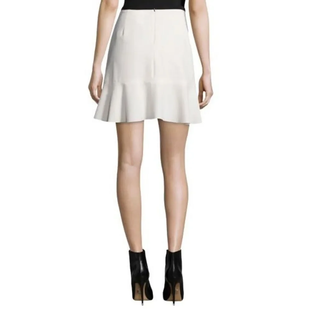 See by Chloe Crepe Ruffle-Hem Skirt, Off White women’s skirt twill coque…